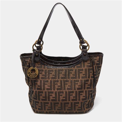 fendi zucca tabacco tote|fendi zucca shopper.